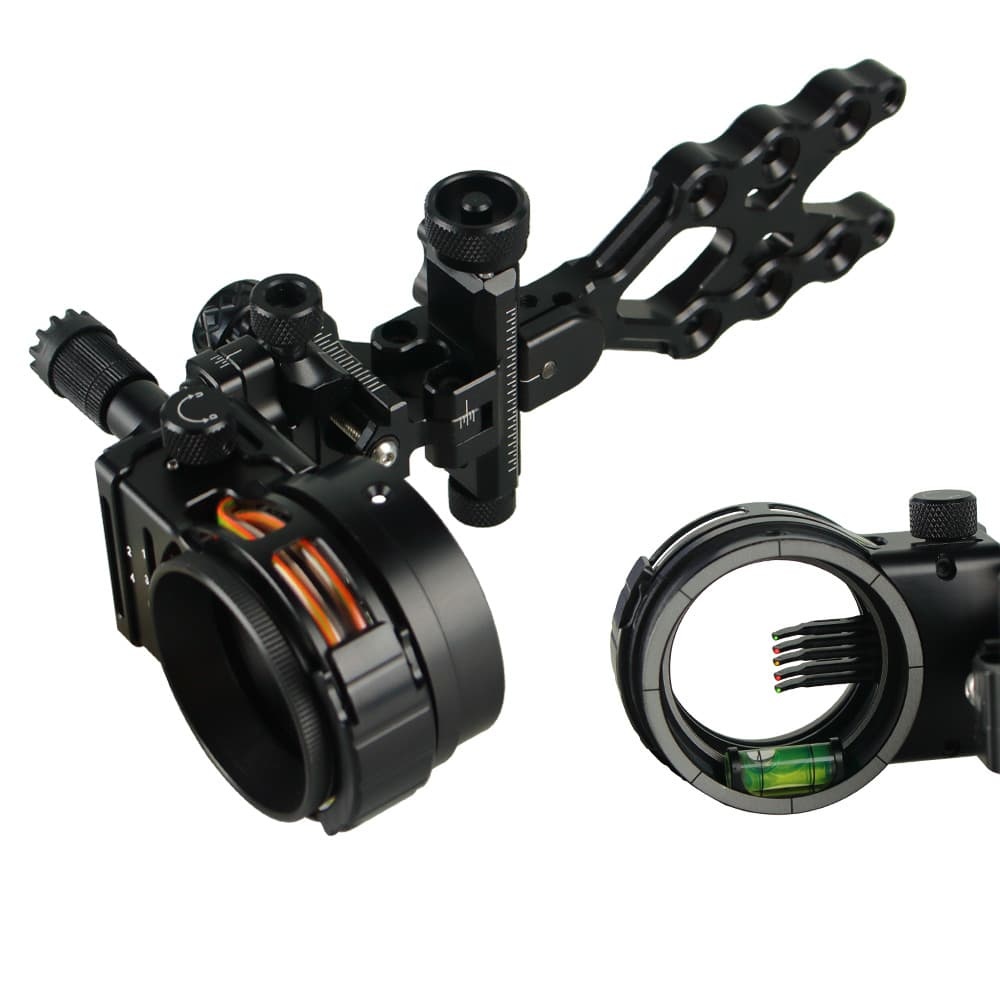 Topoint TX1550 Micro Adjustable Compound Bow Sight 5-Pin CNC Hunting