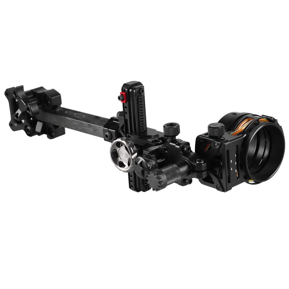 Topoint TX2650 Hunting Compound Bow Sight 5-Pin CNC Carbon Adjustable
