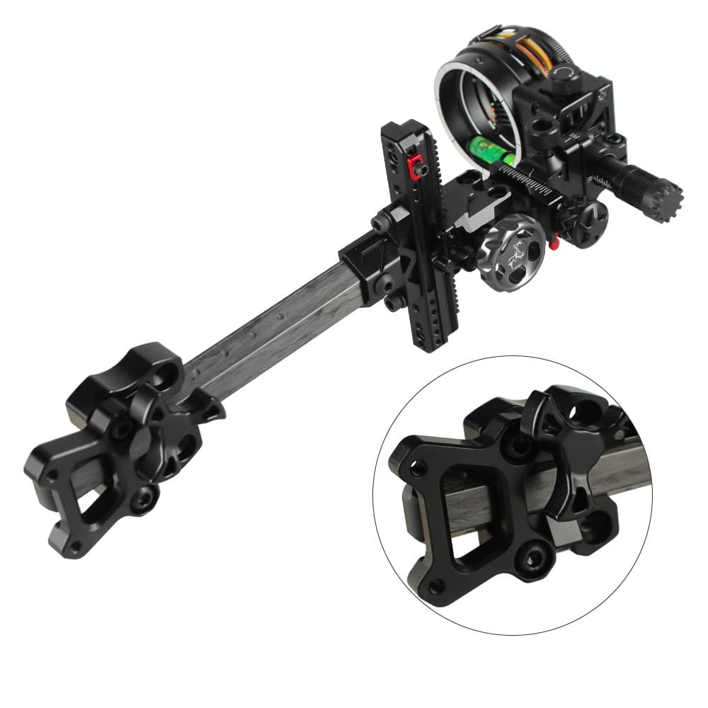 Topoint TX2650 Hunting Compound Bow Sight 5-Pin CNC Carbon Adjustable