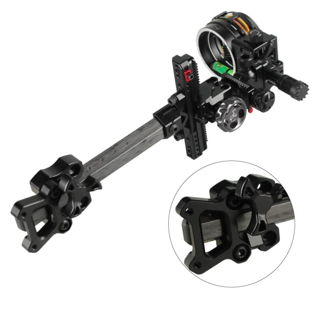 Topoint TX2650 Hunting Compound Bow Sight 5-Pin CNC Carbon Adjustable