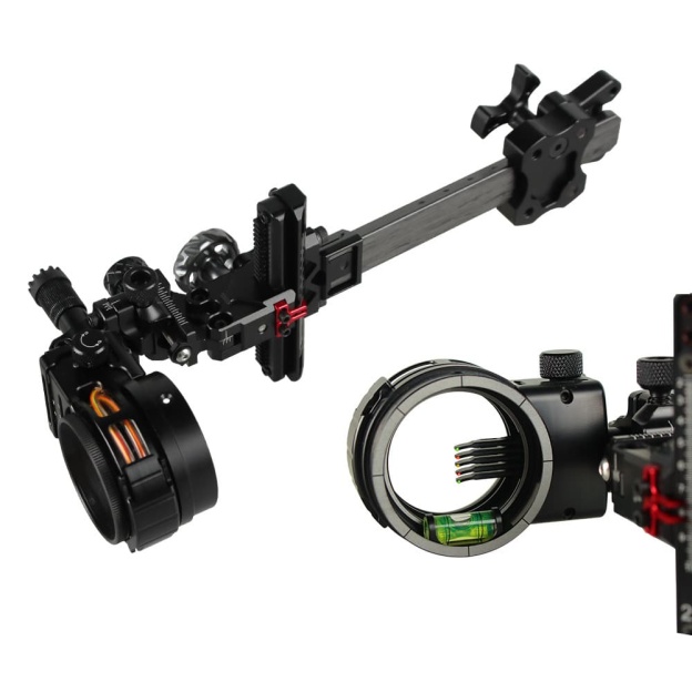 Topoint TX2650 Hunting Compound Bow Sight 5-Pin CNC Carbon Adjustable