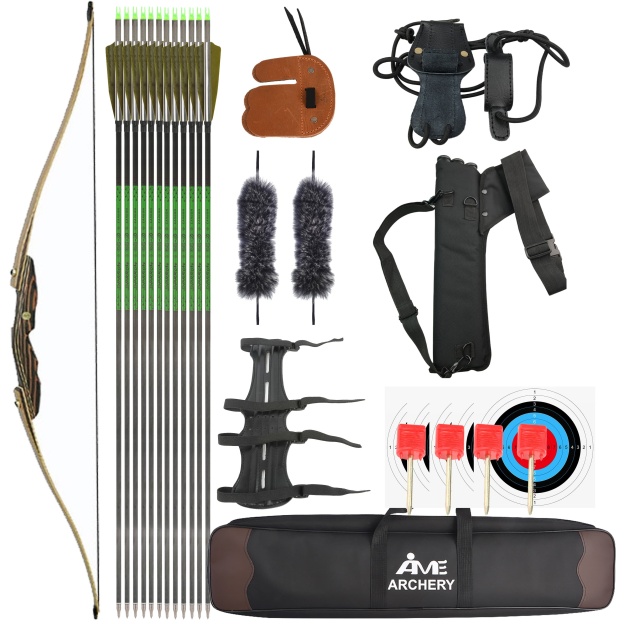 Traditional Long Bow 20-50lbs Archery Handmade Hunting Longbow 