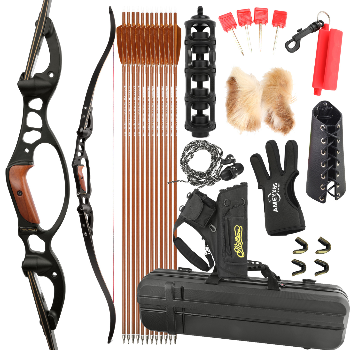 US IN STOCK TBOW American Hunting Recurve Bow Set 40Ibs 