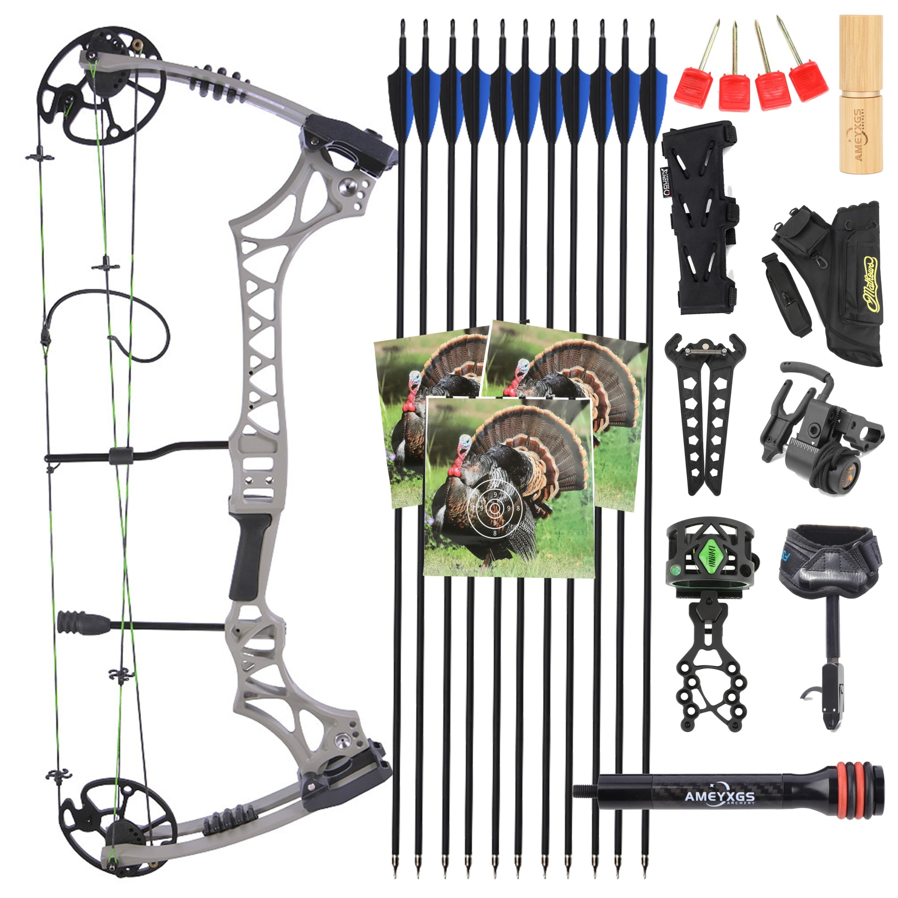 JUNXING M129 Compound Bow Arrows Kit 30-70lbs Hunting Target 