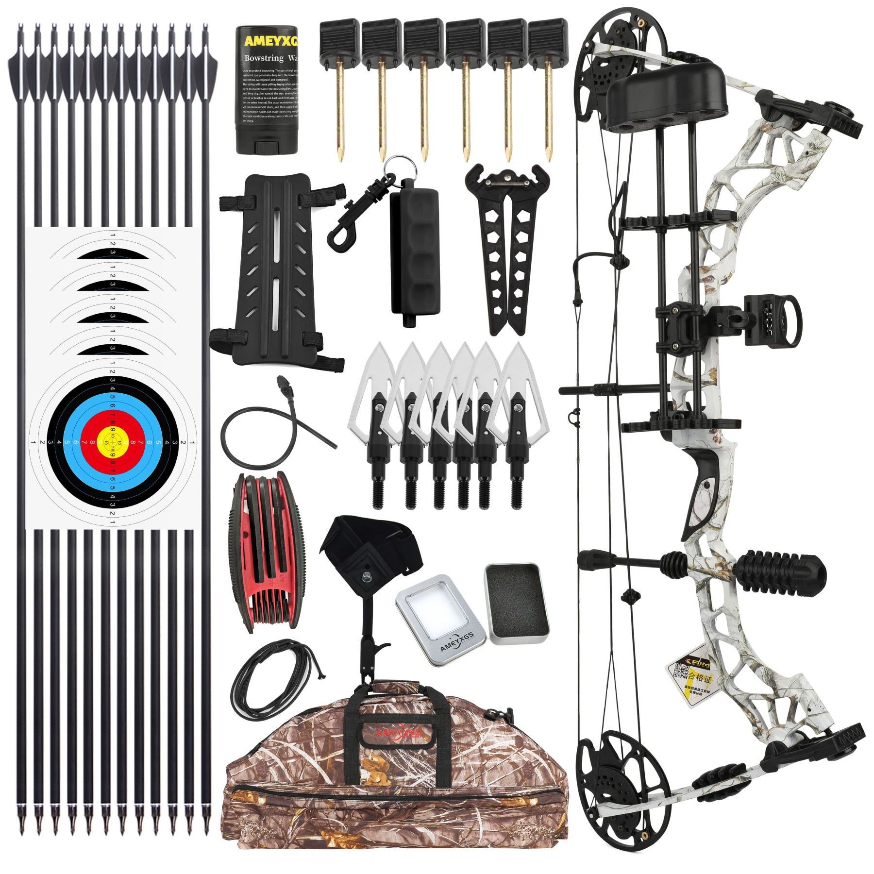 KAIMEI QIN Compound Bow Arrows Set 35-70lbs Archery Shooting Hunting
