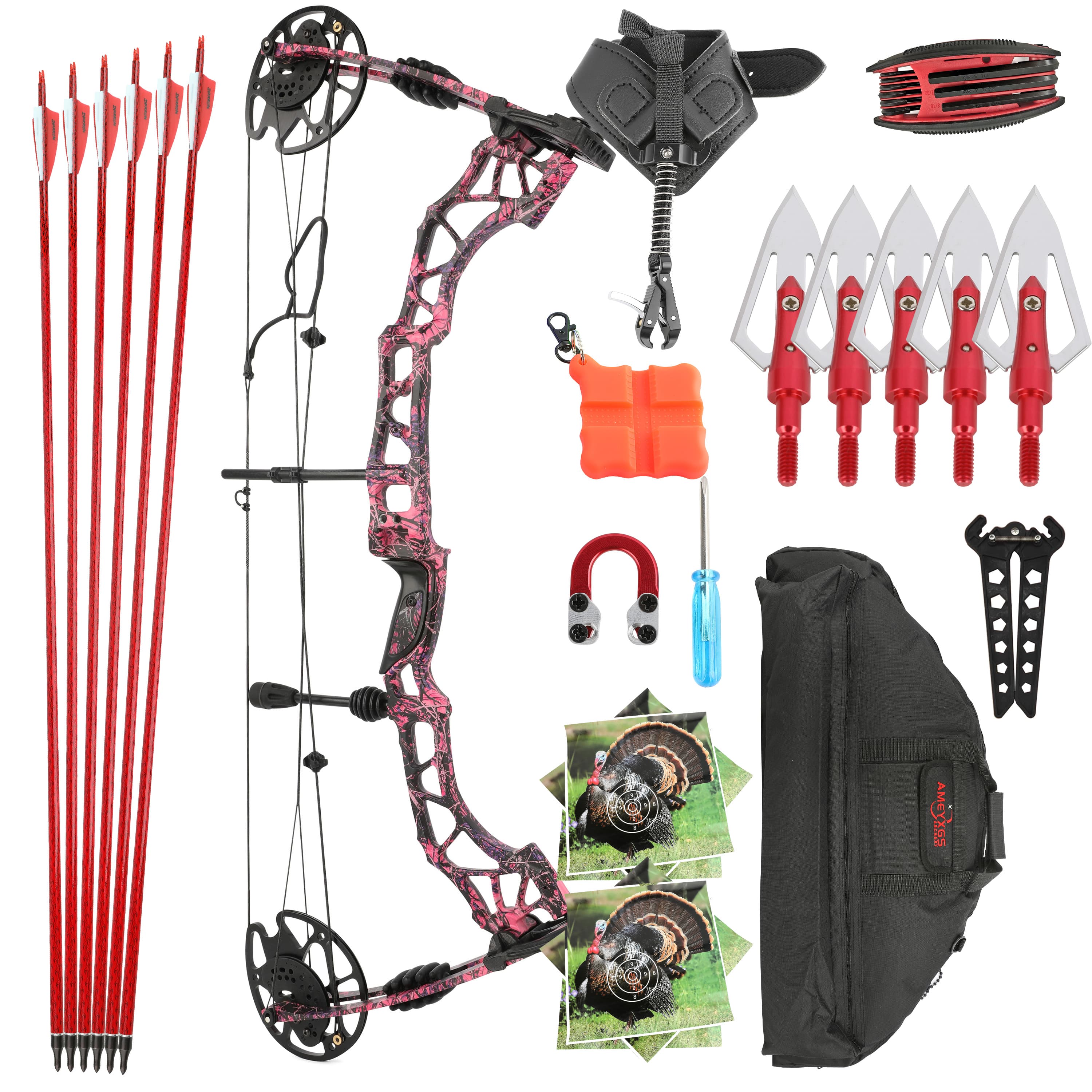 KAIMEI QIN Compound Bow Arrows Set 35-70lbs Archery Shooting Hunting