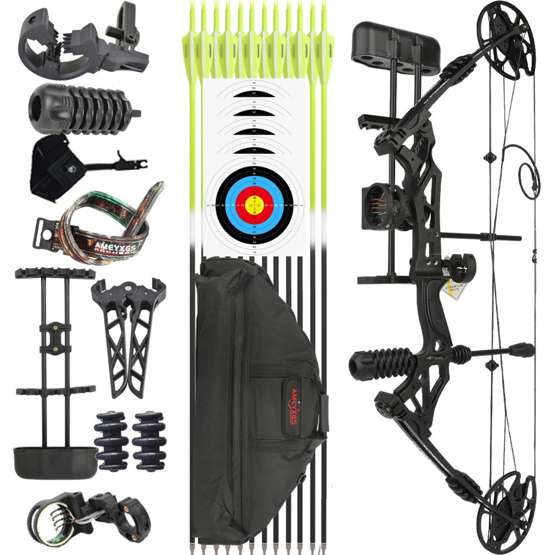 KAIMEI HAN Compound Bow 30-70lbs Archery Target Bow and Arrows