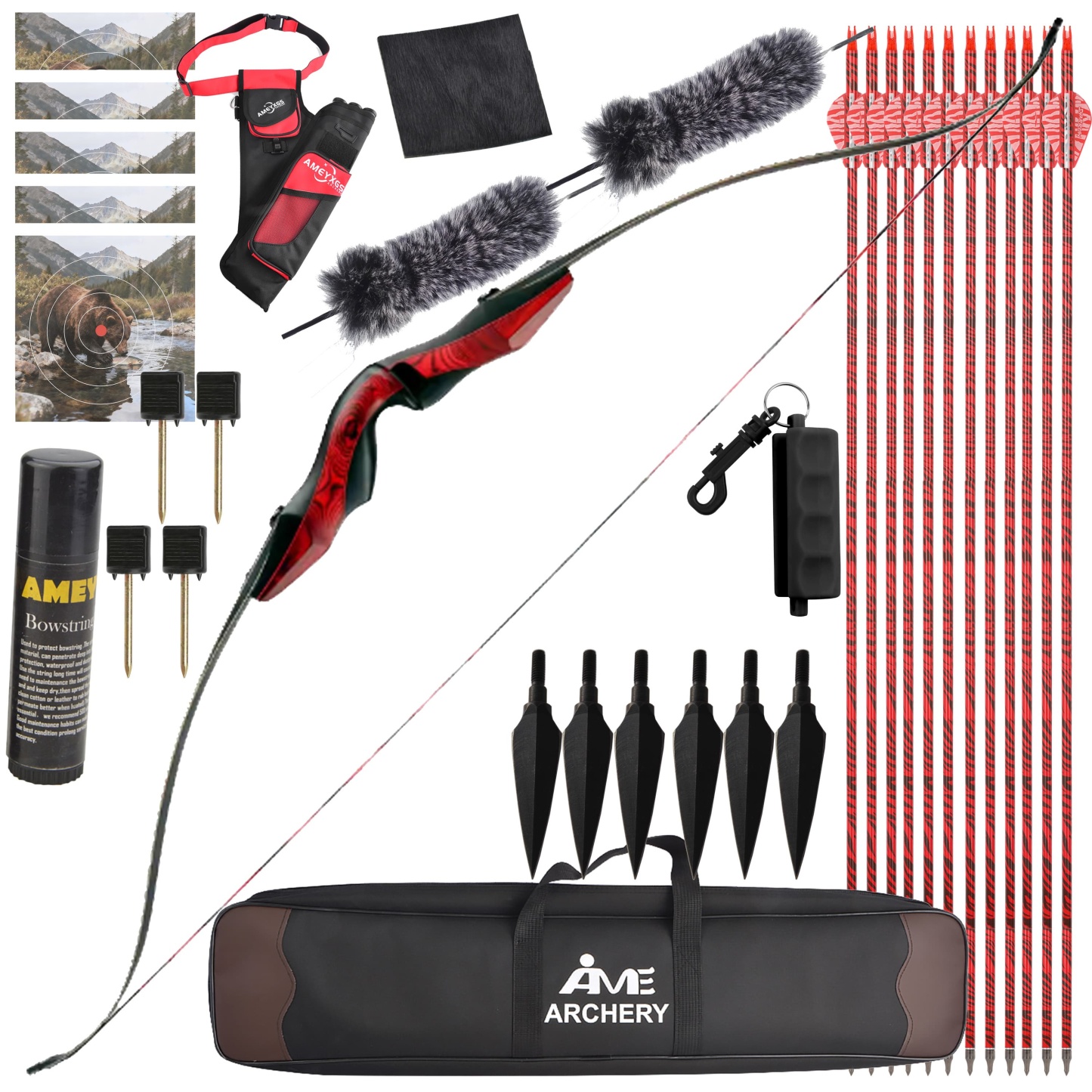 WOLFMAN Archery Recurve Bow 20-50lbs Target Shooting