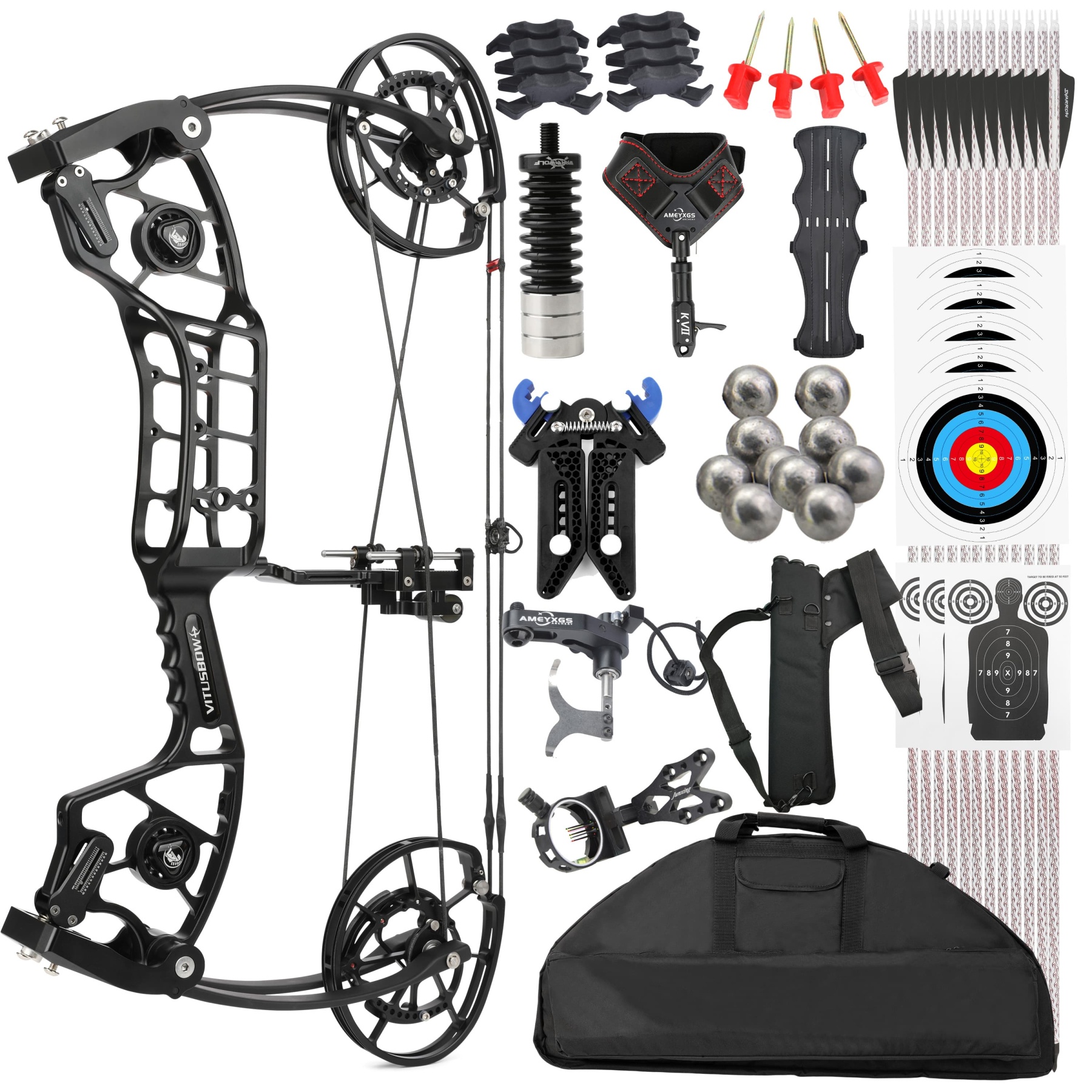 WITUSBOW MAX Compound Bow Dual-Use 30-80lbs Steel Ball & Arrow Shooting