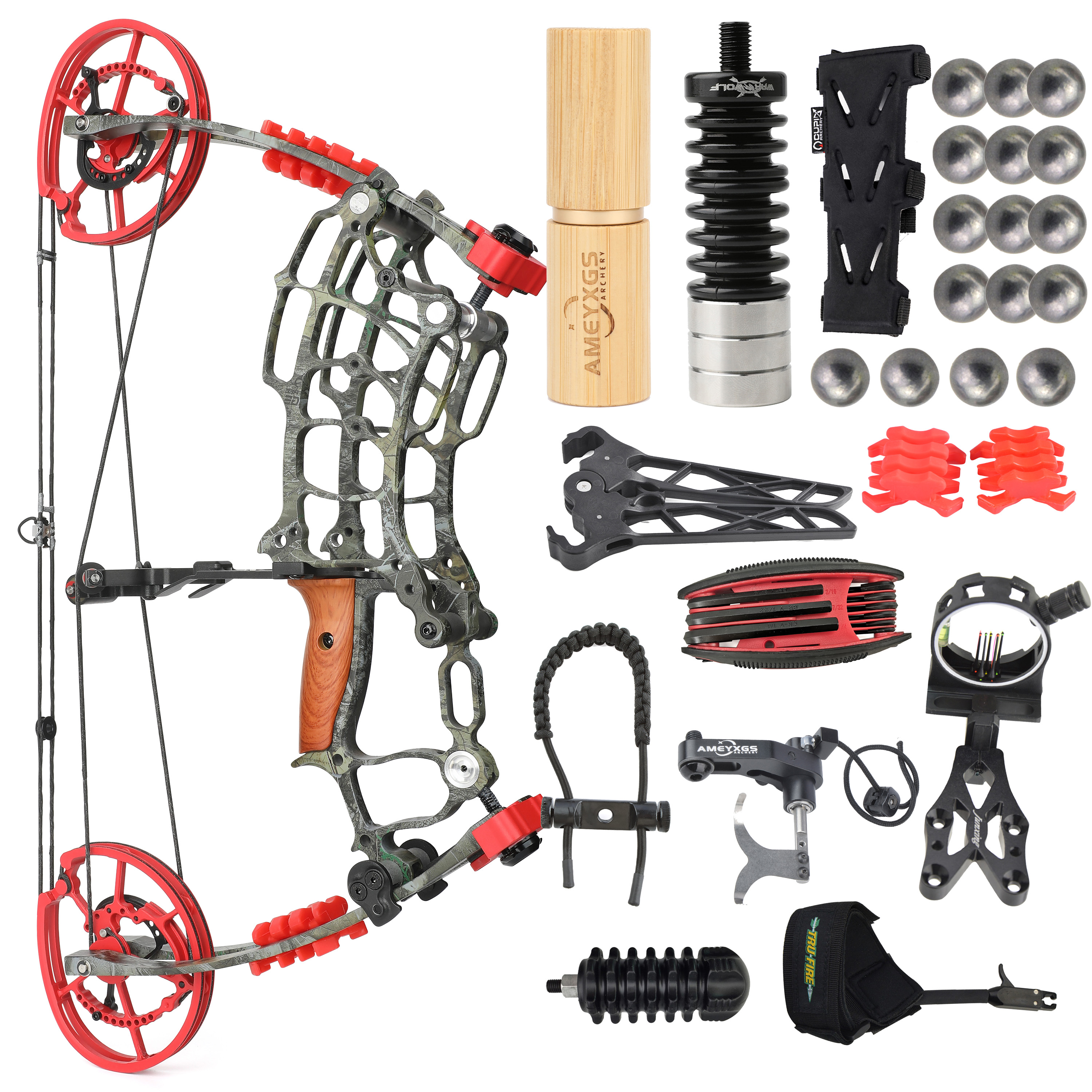 Dual-Use Compound Bow Set 19" Shoots Arrows Steel Balls RH LH