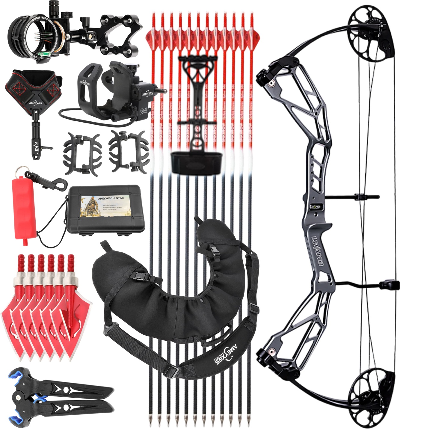 WOLFMAN Archery Compound Bow Arrows 30-70lbs Target Shooting RH