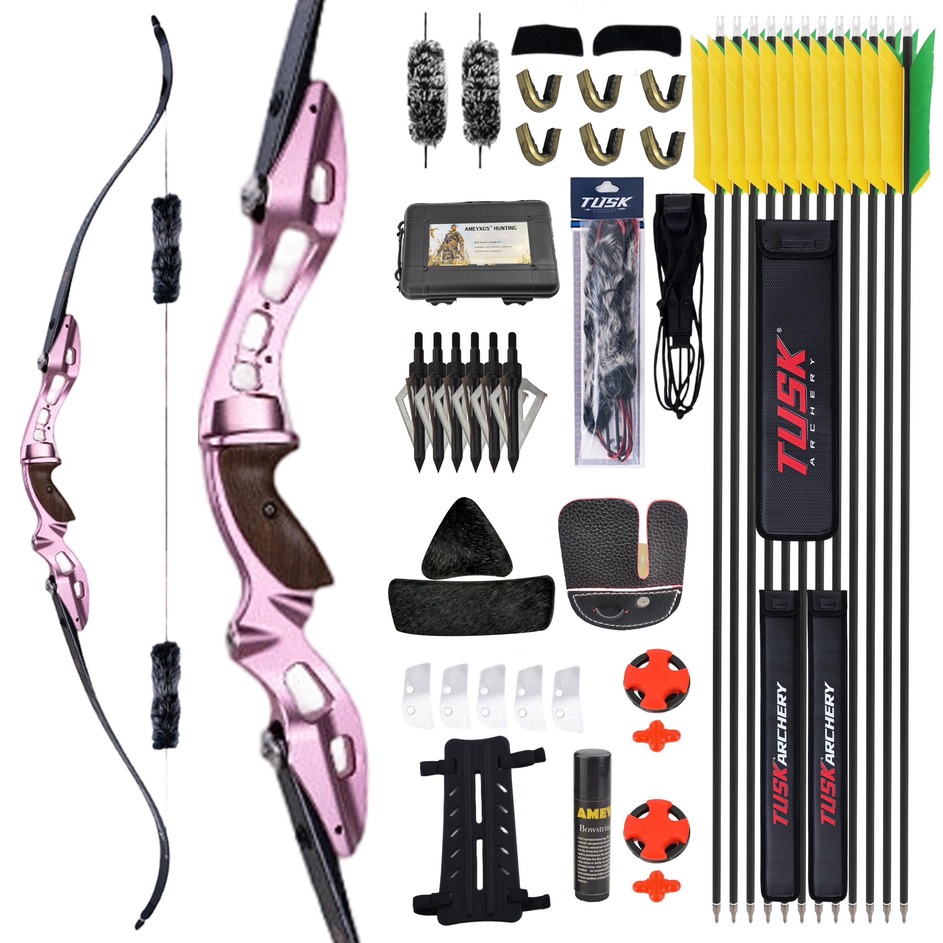 WOLFMAN Archery Takedown Recurve Bow Kit 20-55bs Shooting 