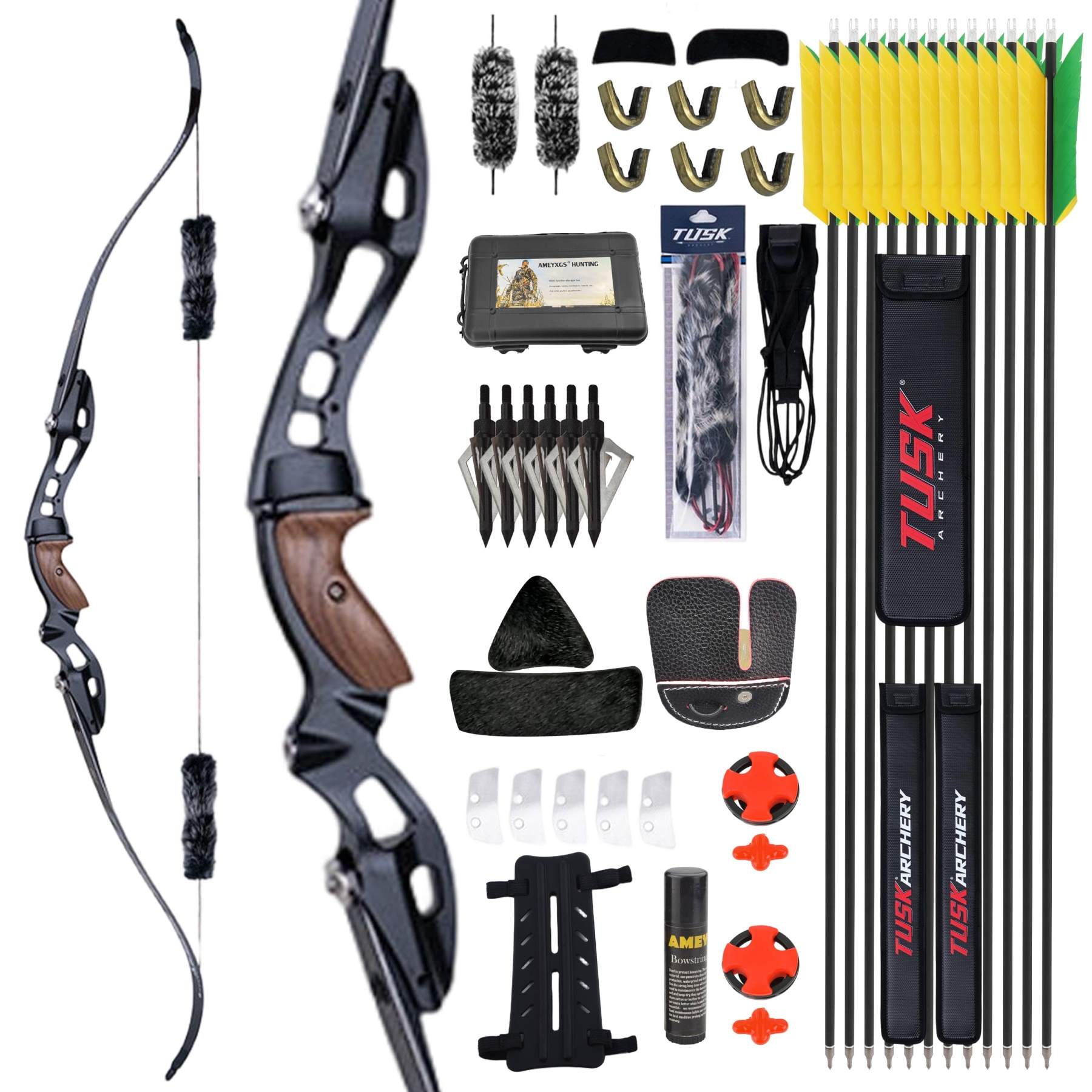 WOLFMAN Archery Takedown Recurve Bow Kit 20-55bs Shooting 