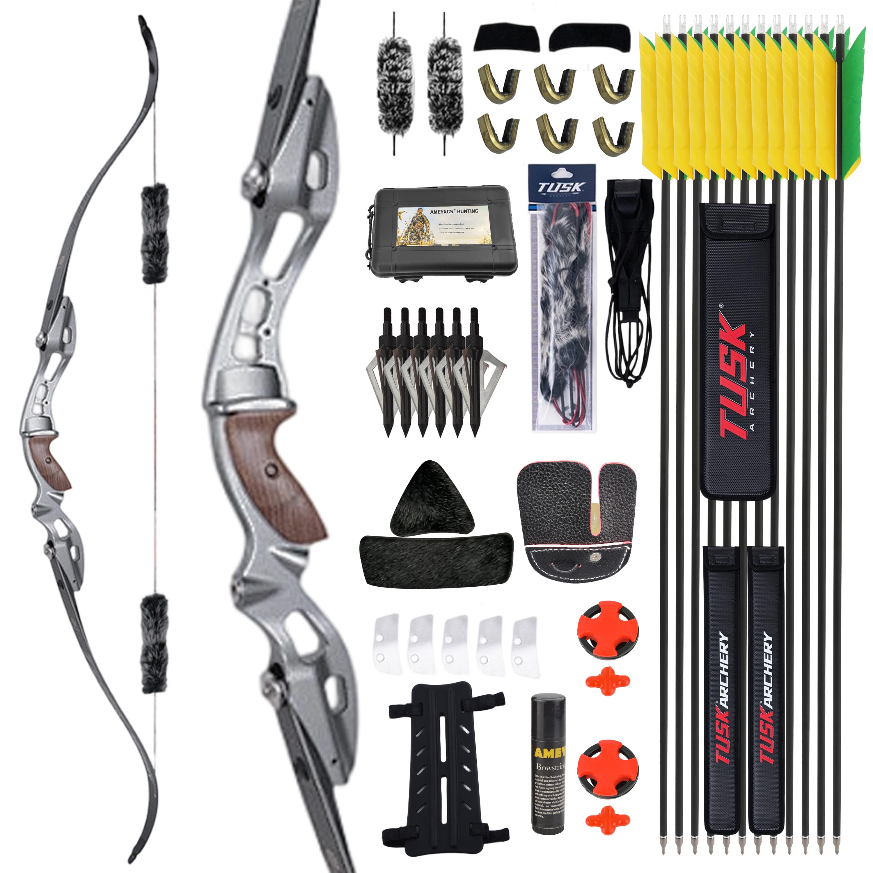 WOLFMAN Archery Takedown Recurve Bow Kit 20-55bs Shooting 