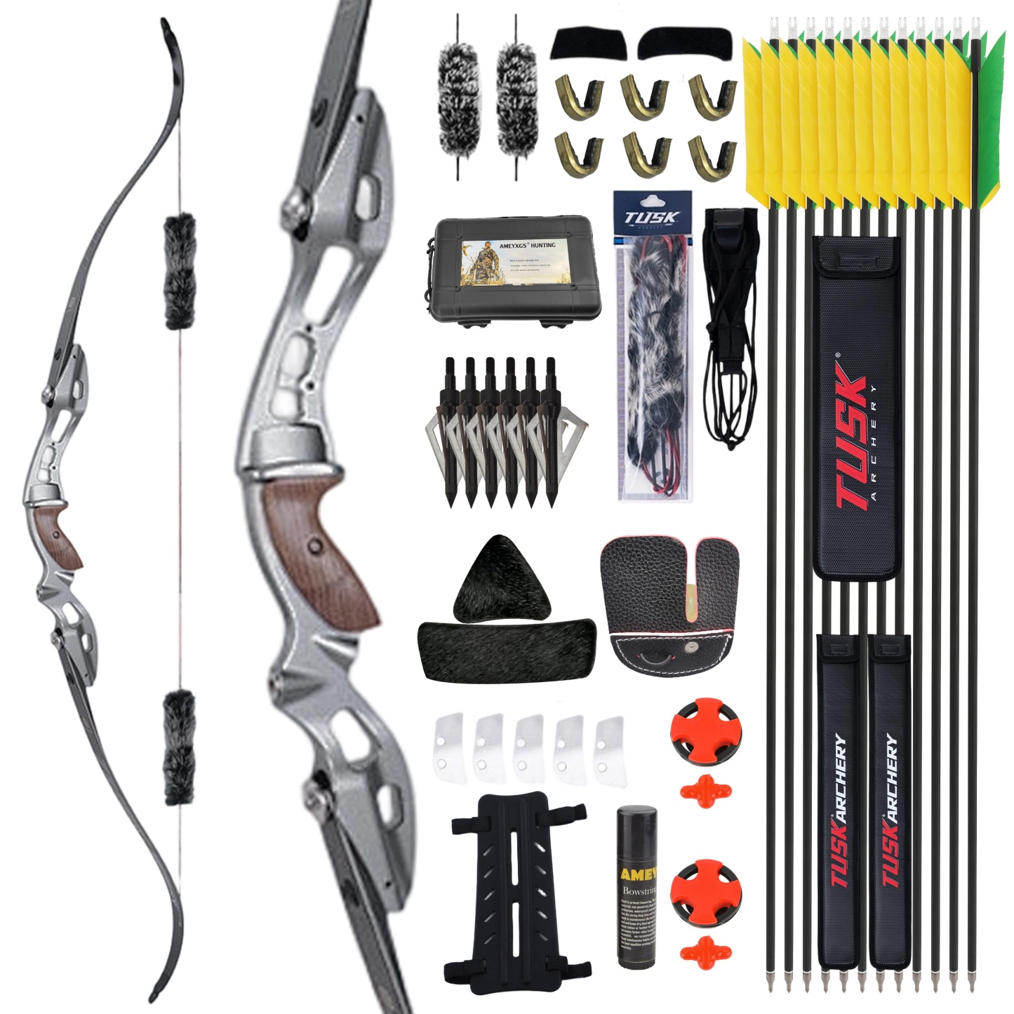 WOLFMAN Archery Takedown Recurve Bow Kit 20-55bs Shooting 