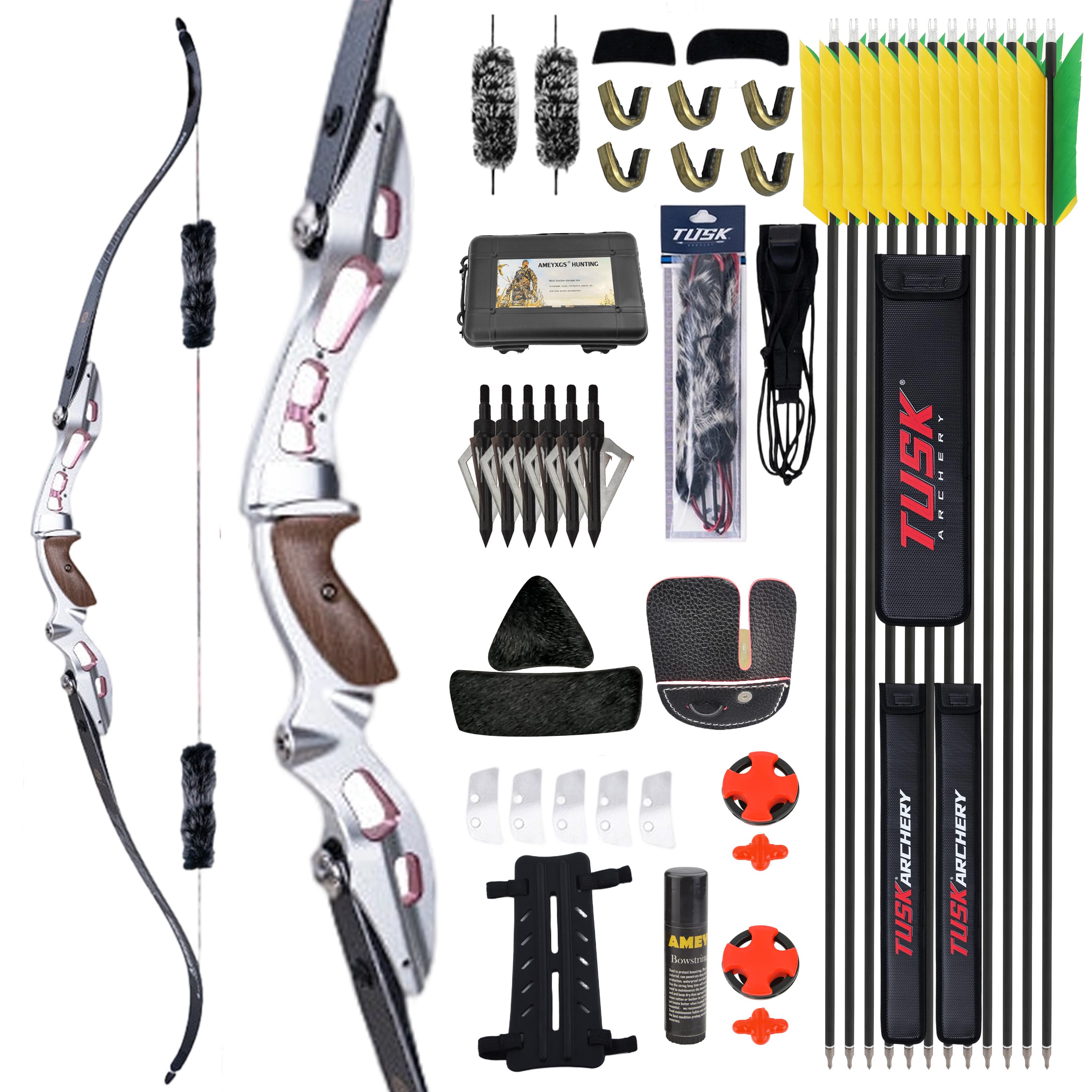 WOLFMAN Archery Takedown Recurve Bow Kit 20-55bs Shooting 