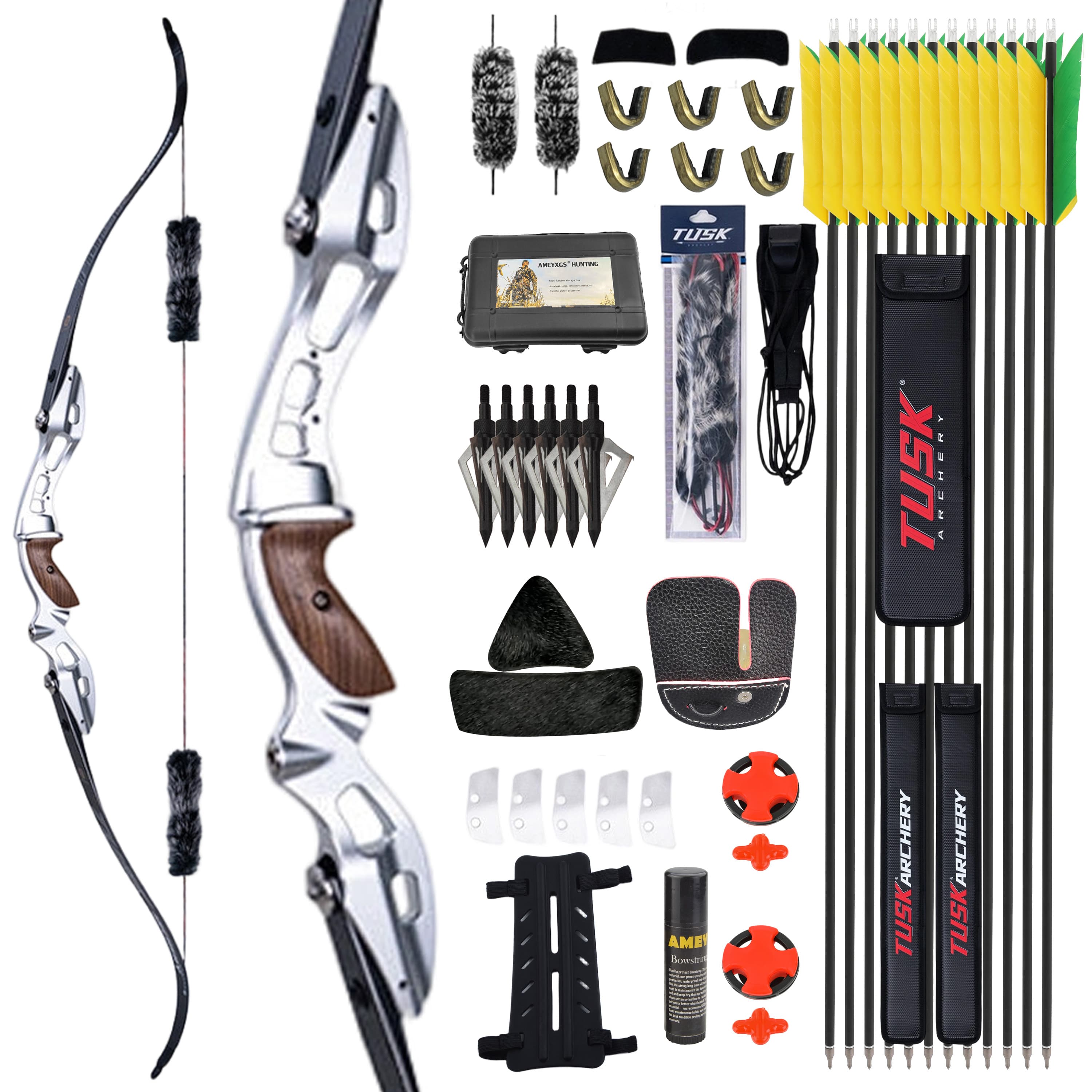 WOLFMAN Archery Takedown Recurve Bow Kit 20-55bs Shooting 