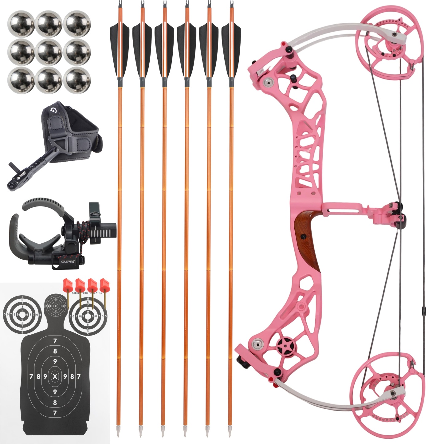 WOLFMAN Compound Bow 40-75lbs Archery Target Kit Shooting