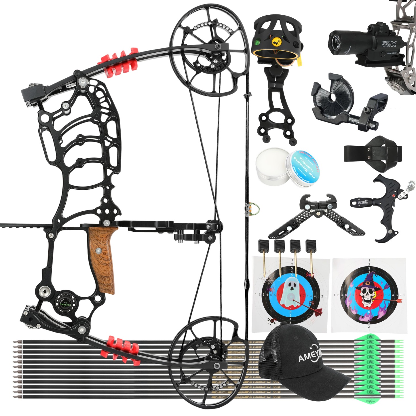 WOLFMAN Dual-Use Compound Bow 30-70LBS Steel Ball Arrow