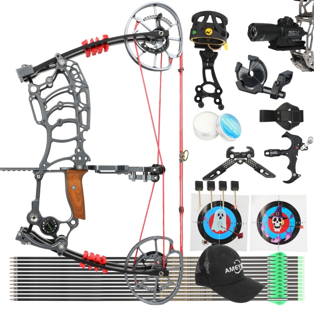 WOLFMAN Dual-Use Compound Bow 30-70LBS Steel Ball Arrow