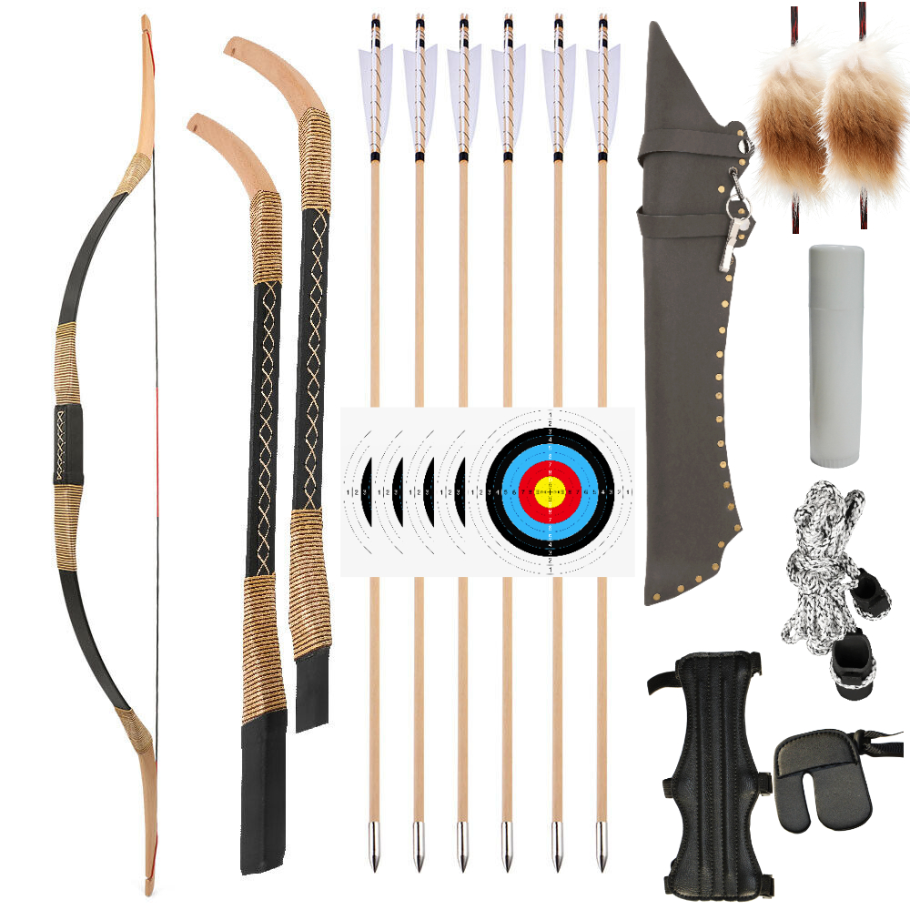 55inch Traditional Bow Wood Horse Bow 20-35lbs RH LH Takedown