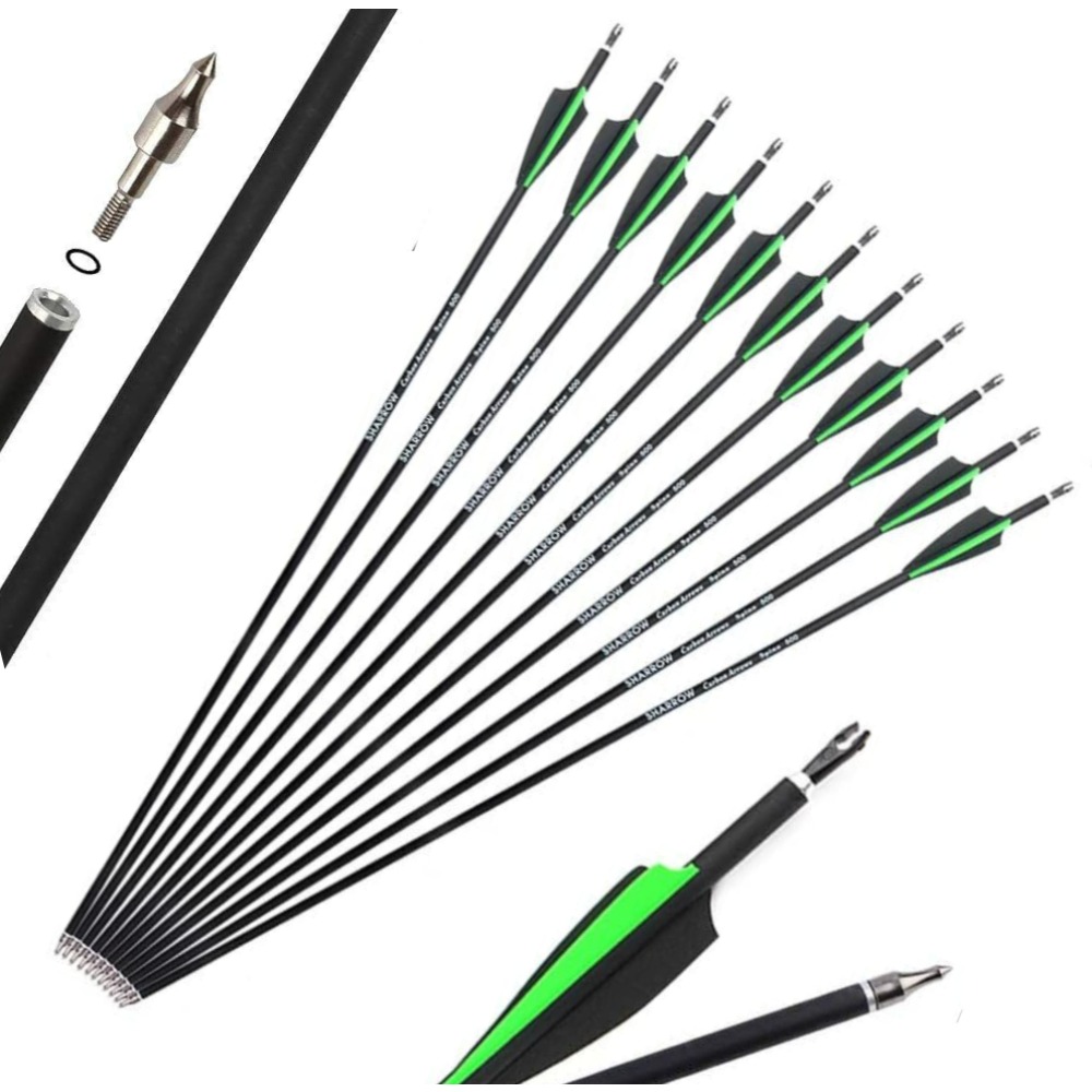 Archery Carbon Arrows 30" SP500 Target Hunting Practice