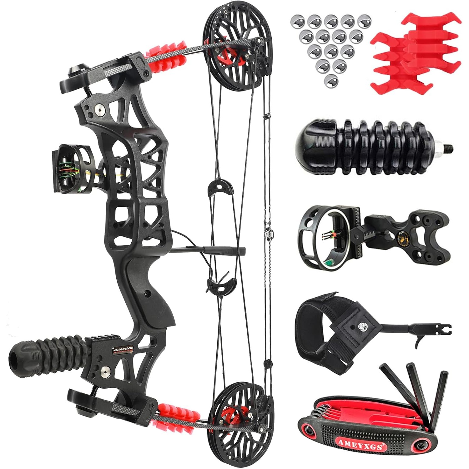 Junxing M109E Dual-use Hunting Compound Bow Kit Steel Ball CNC