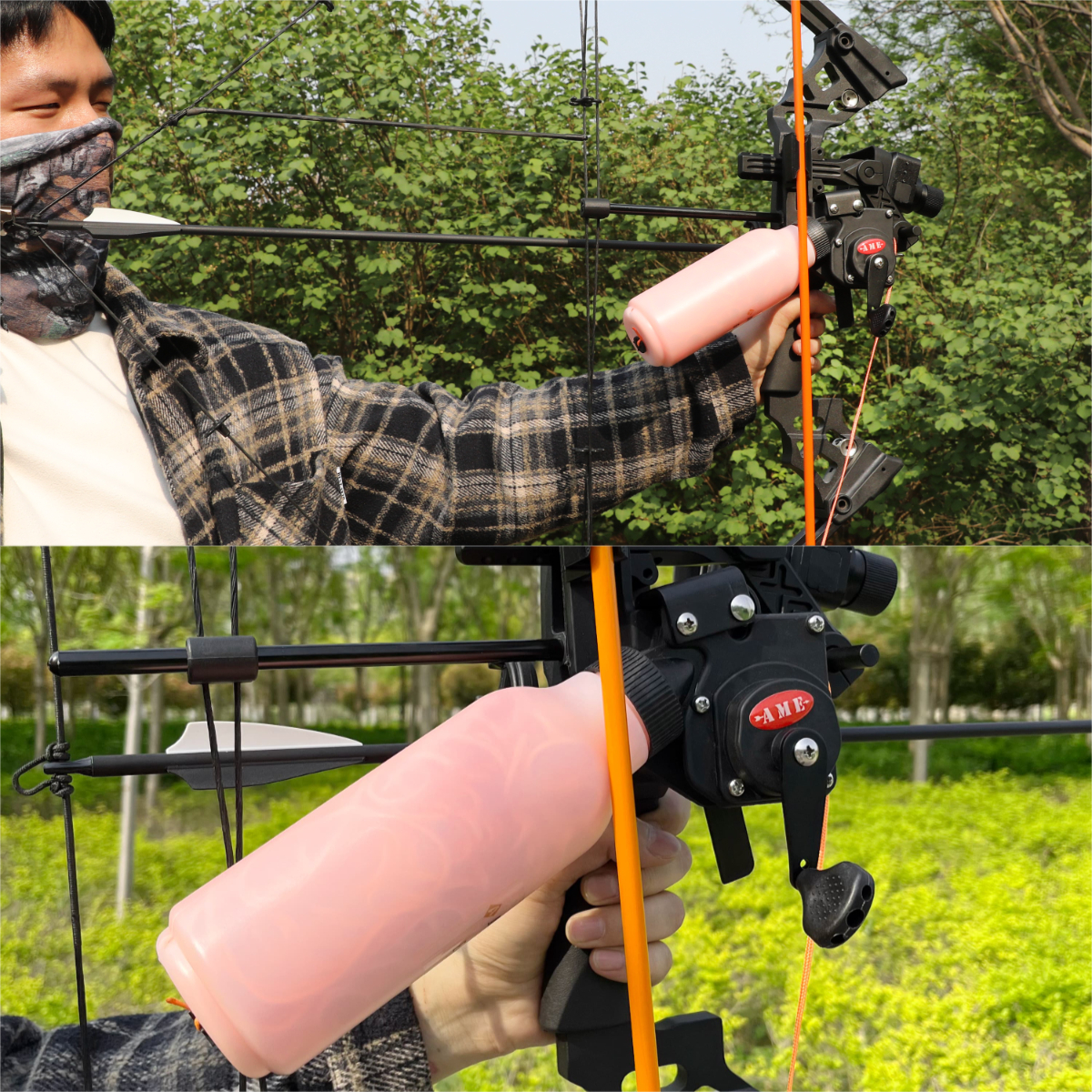 Bowfishing Bottle Reel 150lb Dyneema Fits Compound/Recurve Bows