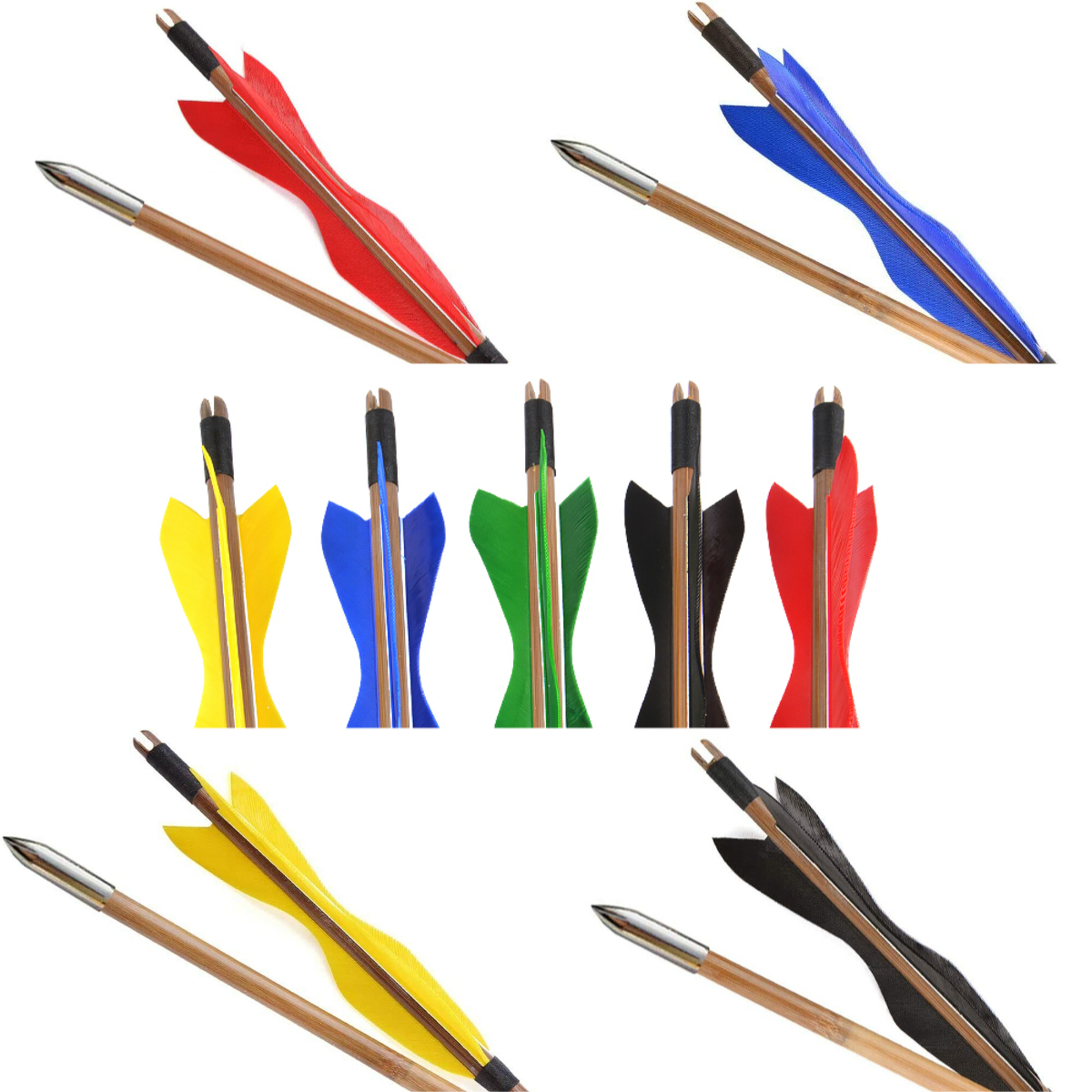 Bamboo Arrows 33" Turkey Feather Traditional Archery Hunting