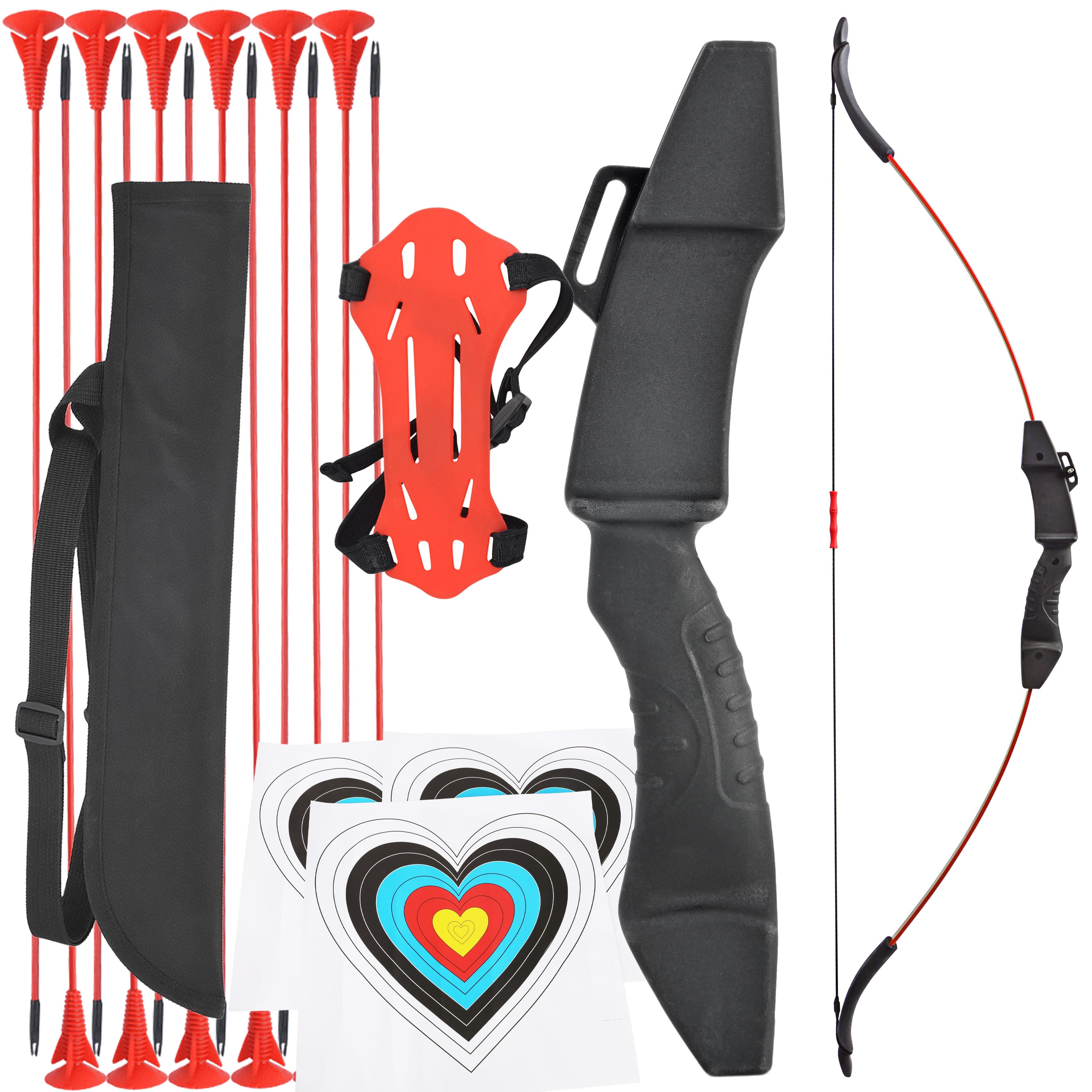 Youth Recurve Bow & Arrow Set Kids Children Target Gift 8-15lbs