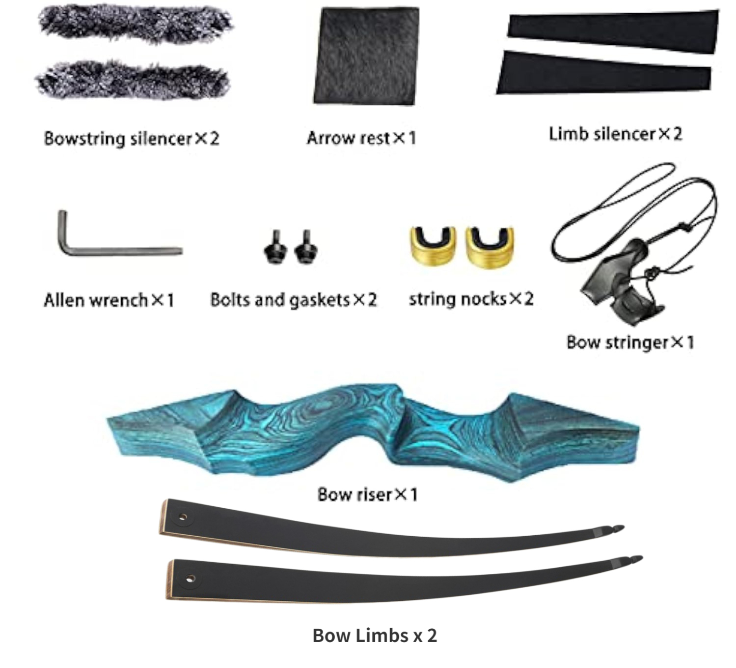 Black Hunter Hunting Longbow for Adult 60 inch 20-60lbs RH LH Target