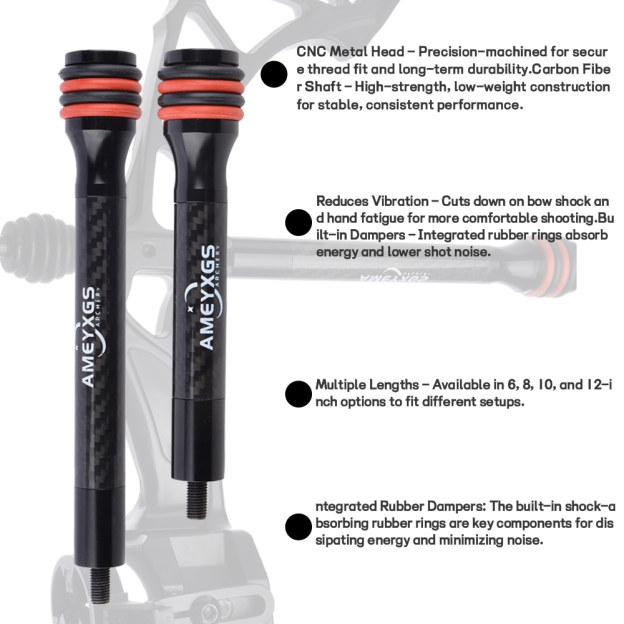 AMEYXGS Archery 3K Carbon Side Rod Stabilizer Balance Bar