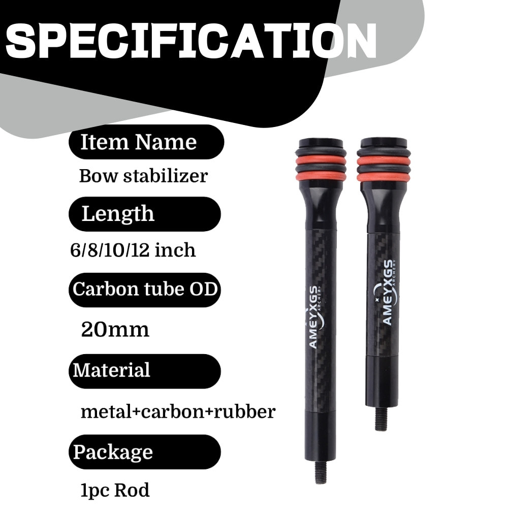AMEYXGS Archery 3K Carbon Side Rod Stabilizer Balance Bar