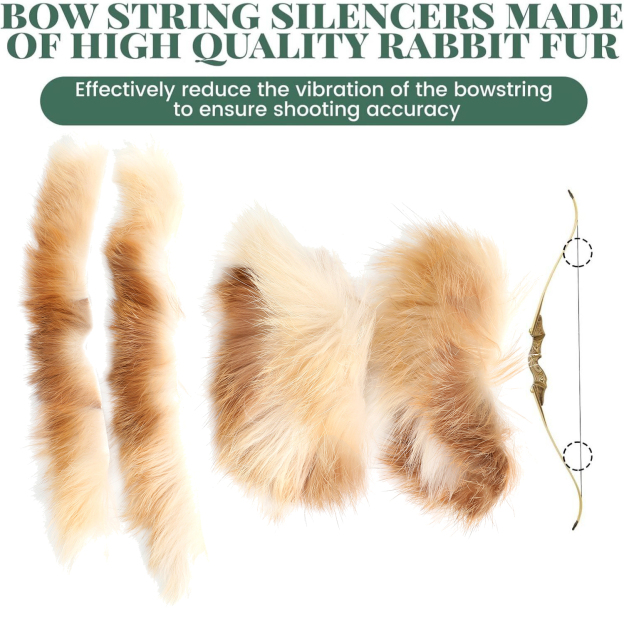 Professional Bow Silencer Set Rabbit Fur Genuine Leather