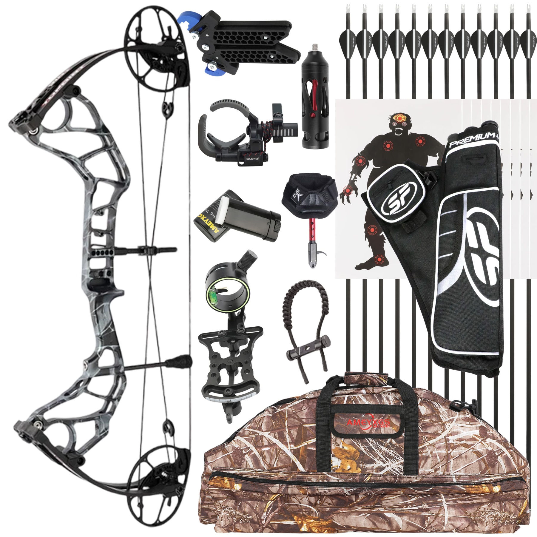 50-60lbs Compound Bow Arrow set Archery Let-off 75%