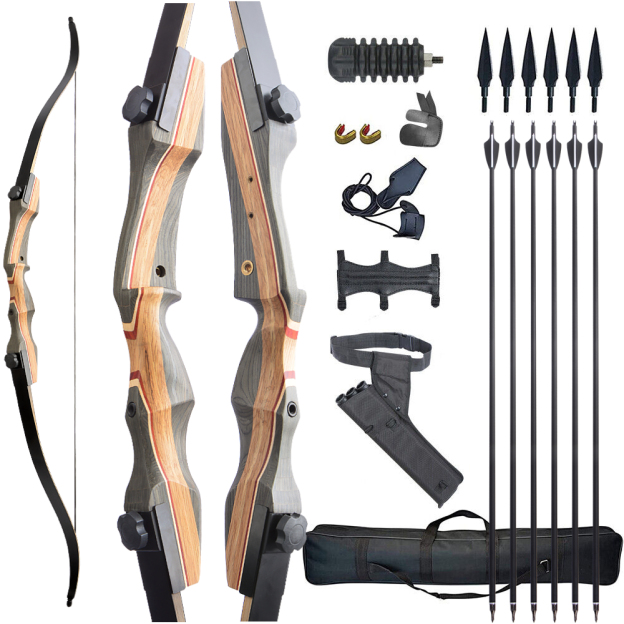 62" Takedown Recurve Bow and Arrow Set for Hunting & Target RH
