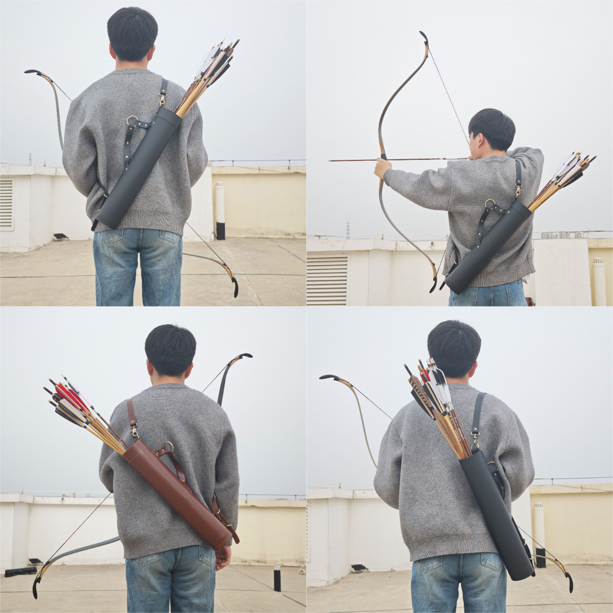 Adjustable shoulder/waist arrow holder for bowhunters