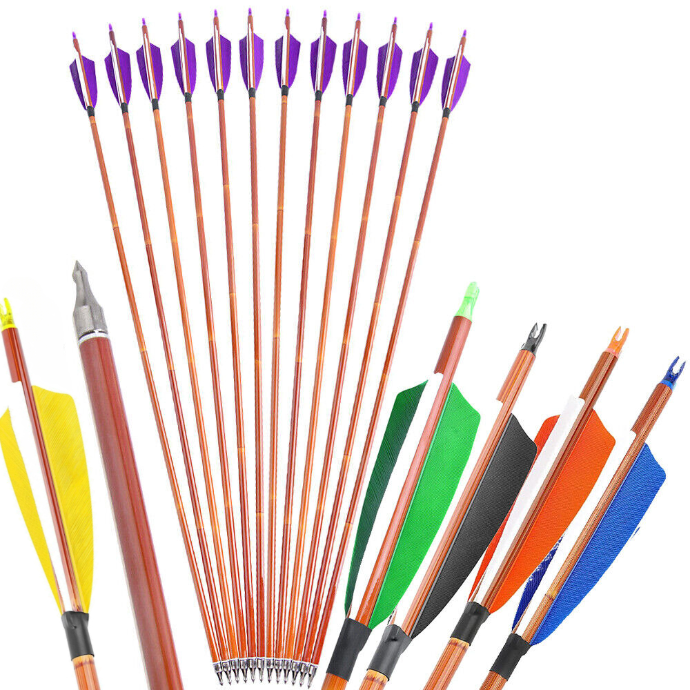 Carbon Feather Fletched Arrow 30"  Spine 500 Archery Bow Hunting