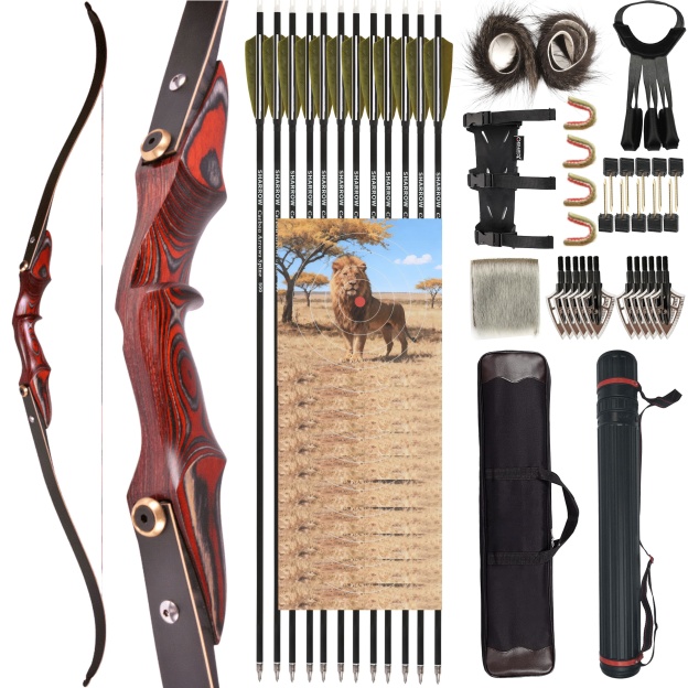 Takedown Recurve Bow ILF Traditional H15-58" Wooden Hunting