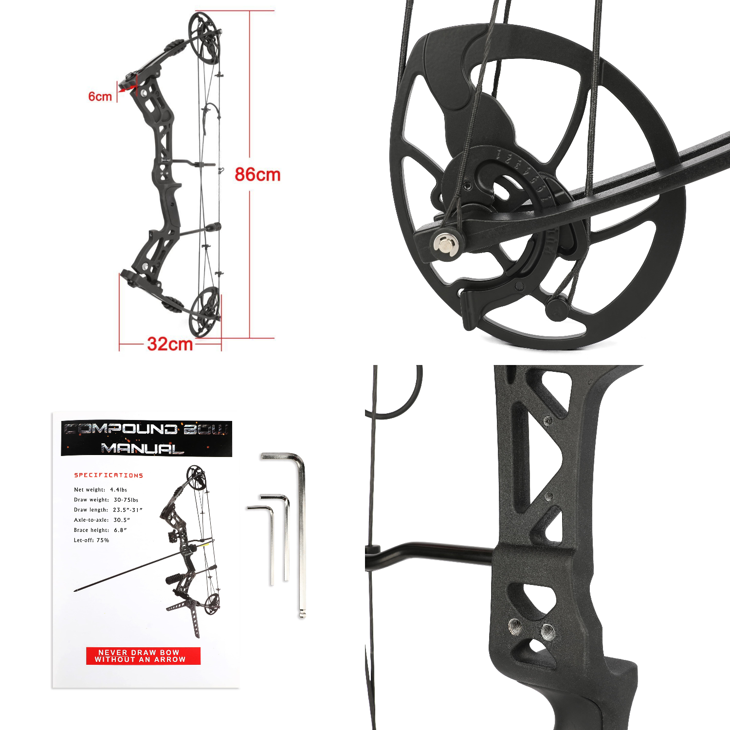 Hunting Compound Bow 30-70 lbs Adjustable Fishing