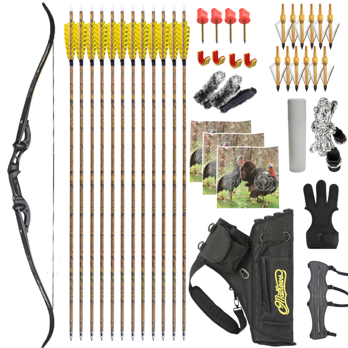 TBOW H3 Hunting Takedown Recurve Bow Set Formula 25-60Ibs 62"