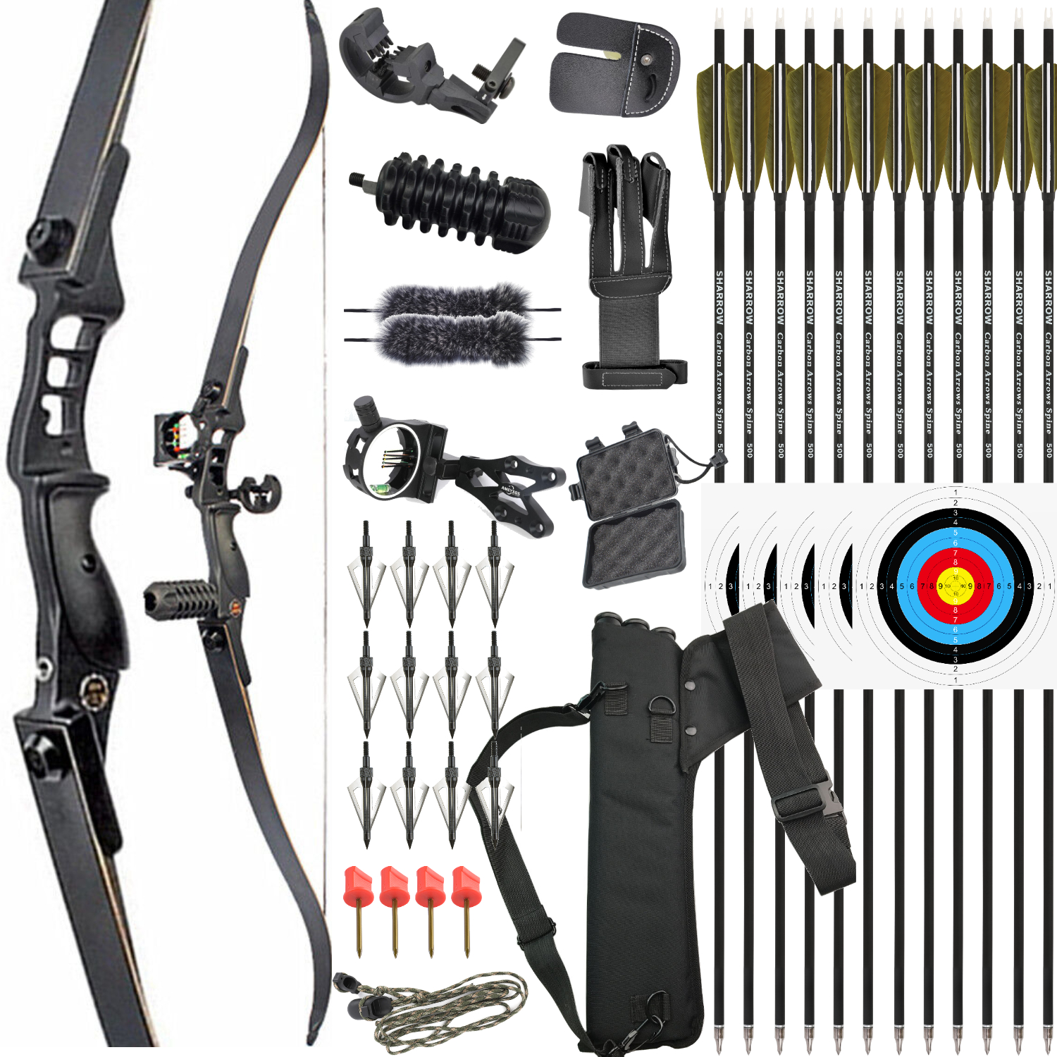 Junxing F177 Hunting Recurve Bow Set 30-50lbs Beginners Adults