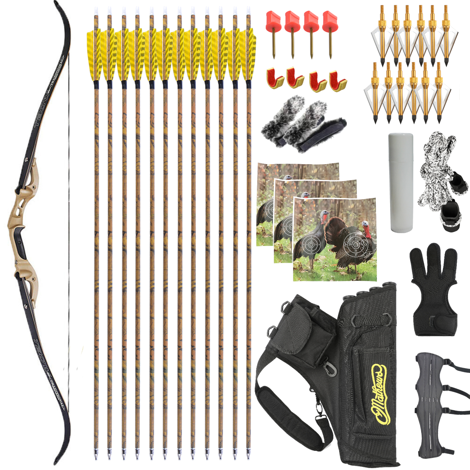 TBOW H3 Hunting Takedown Recurve Bow Set Formula 25-60Ibs 62"
