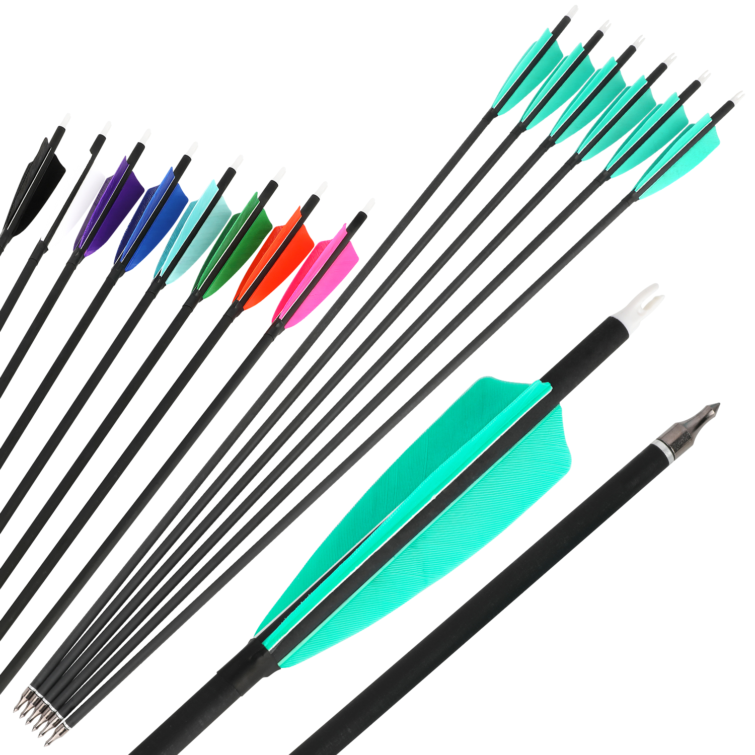 Carbon Arrows Turkey Feather Spine 500 Archery Hunting Practice