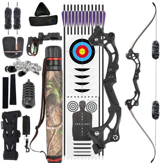 Junxing F163 64" Archery Hunting Takedown Recurve Bow 30-60 lbs