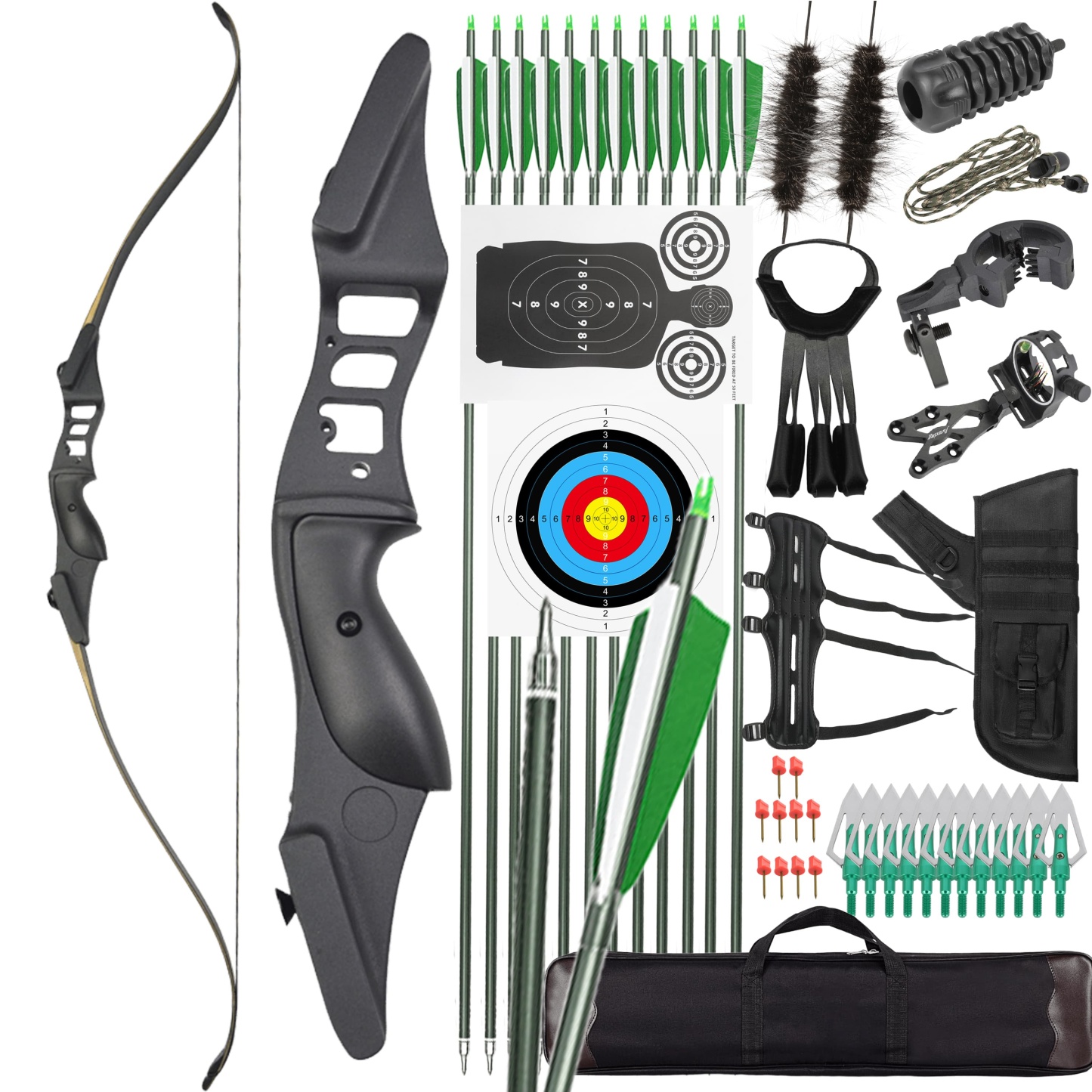 Junxing F177 Hunting Recurve Bow Set 30-50lbs Beginners Adults 54"