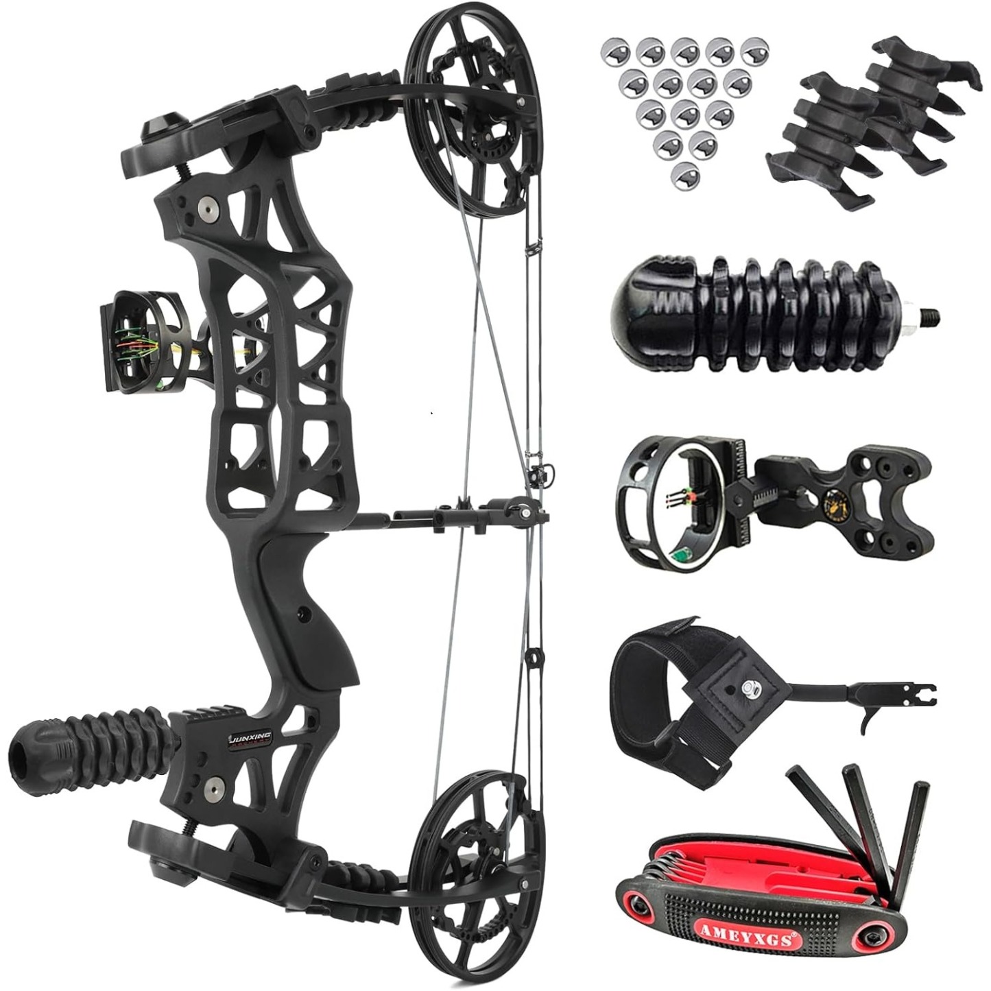 Junxing M109E Dual-use Hunting Compound Bow Kit Steel Ball CNC