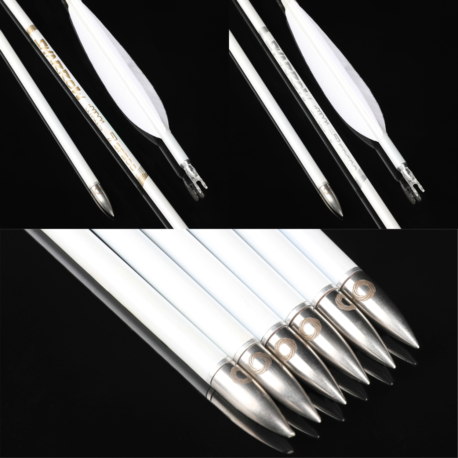 Hunting Fletched Arrows Pure Carbon Feather Spine 400-800