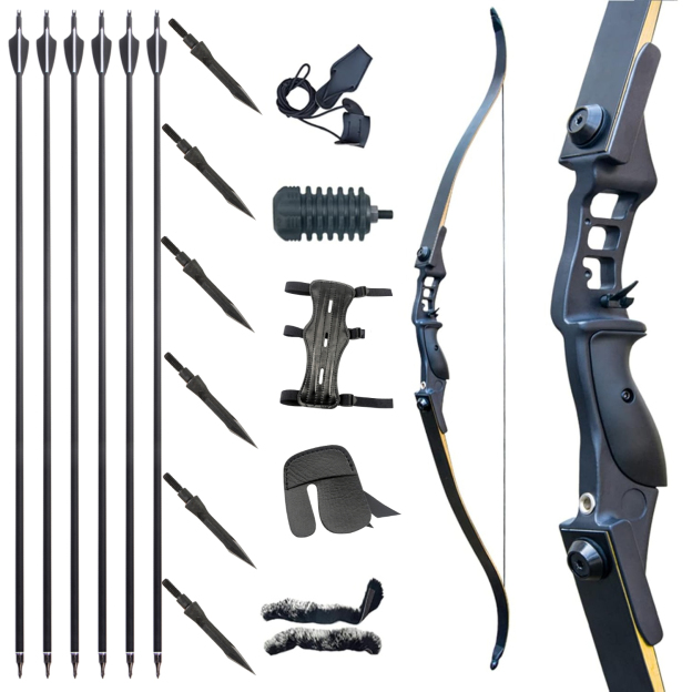 Junxing F177 Hunting Recurve Bow Set 54" 30-50lbs Adult Takedown RH