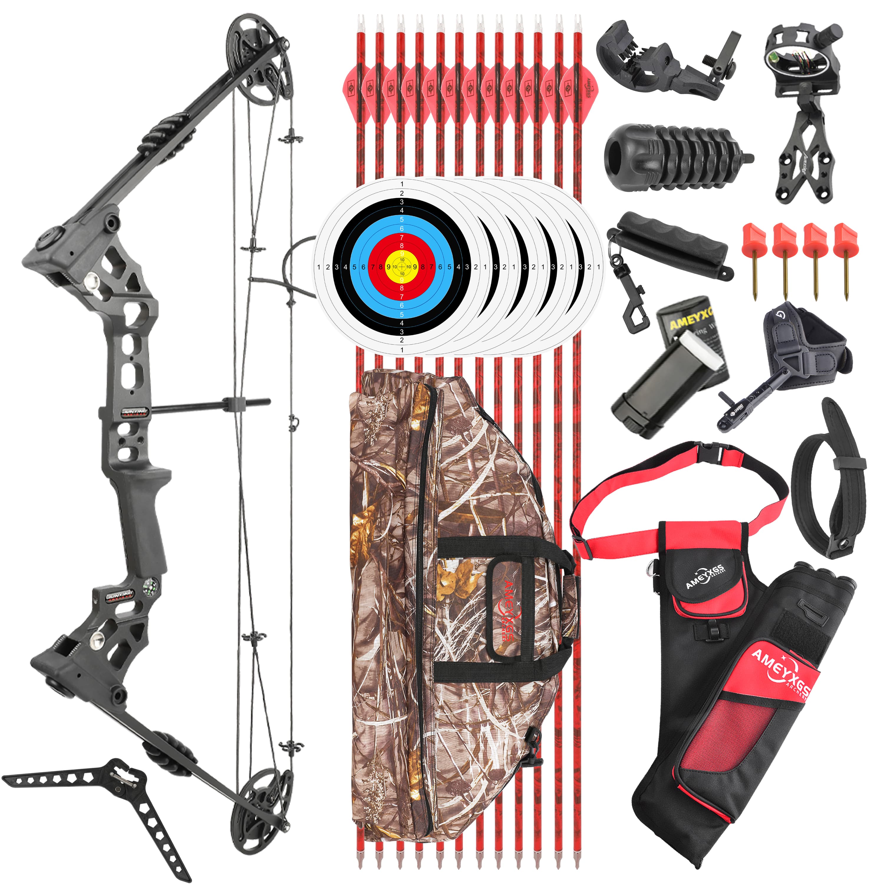 Compound Bow Set 0-70lbs Archery Let-off 80% RH LH
